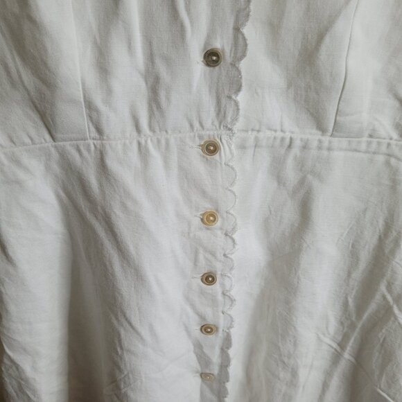 Tecovas Linen Eyelet Midi Dress in Creamy White - Picture 11 of 15